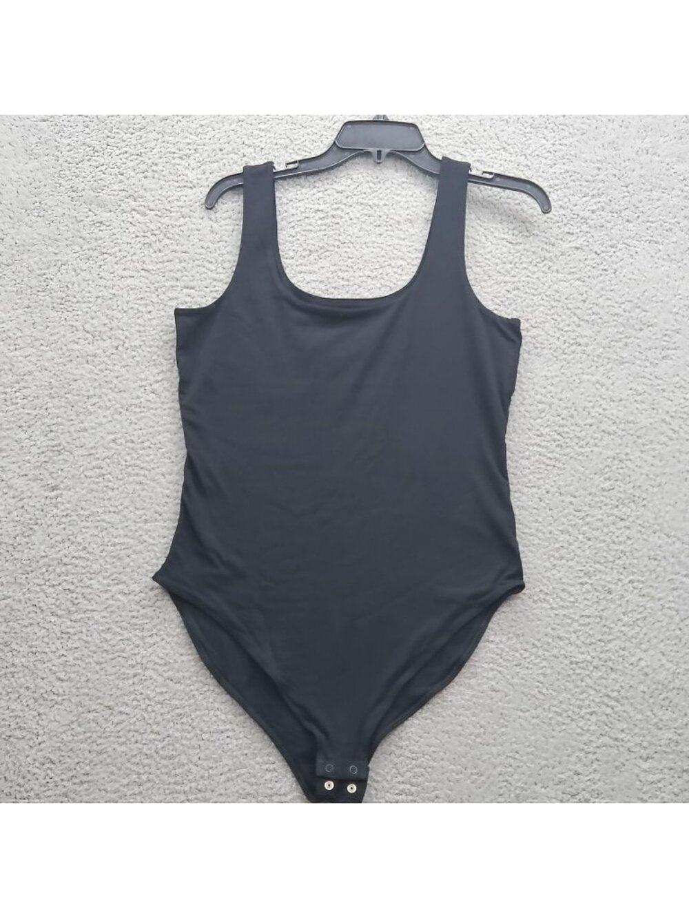 Old Navy Womens Black Bodysuit L Cotton Blend Snap Closure